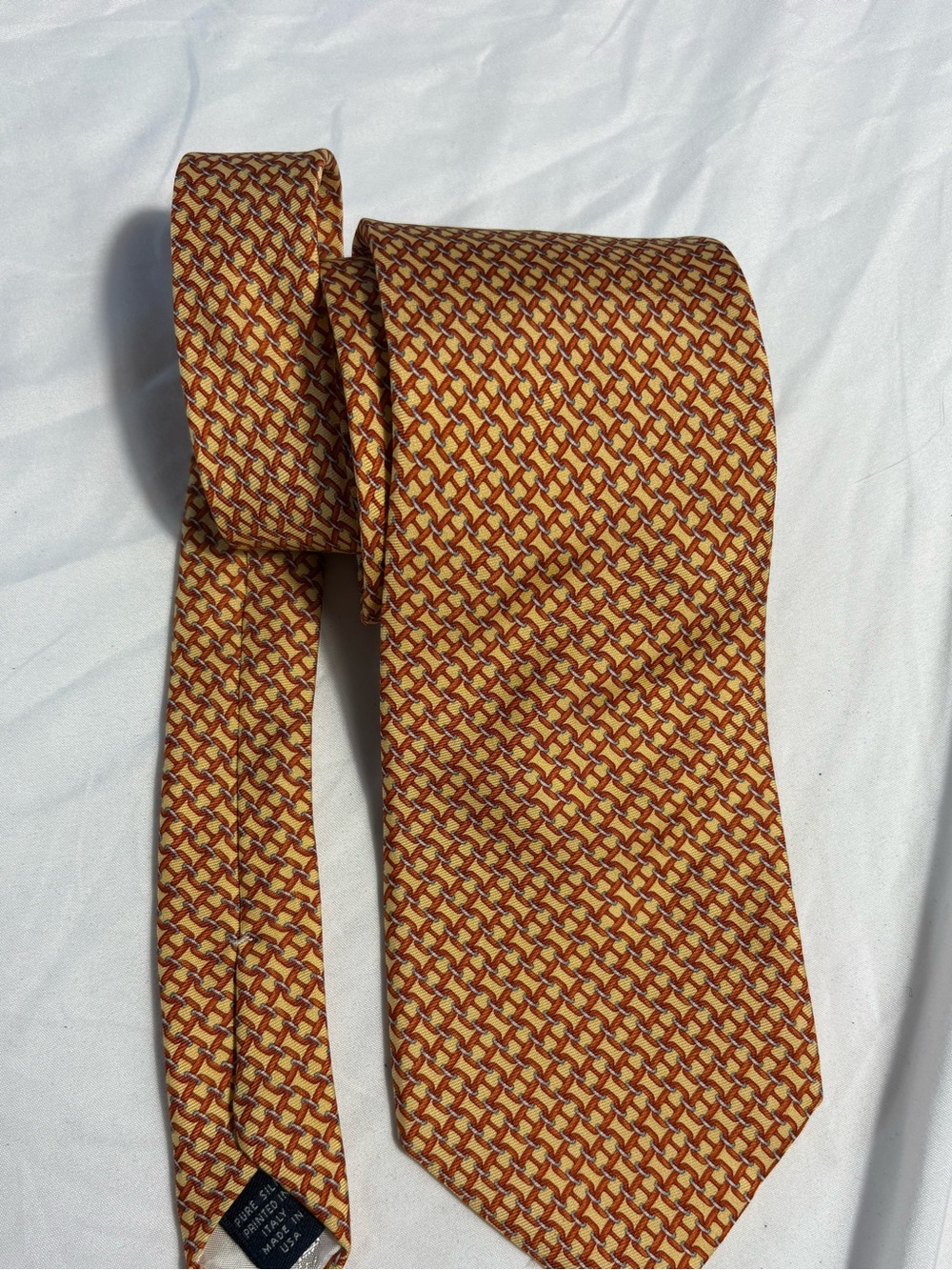 VTG NEW brooks brothers chain link all silk tie USA made